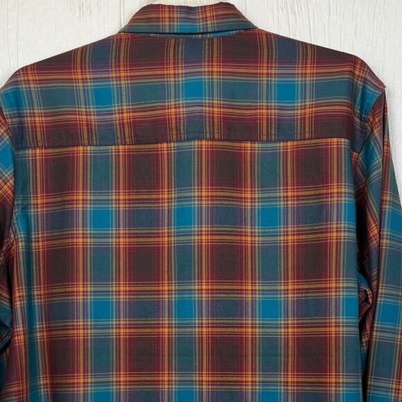 Swiss Tech Shirt men’s 2XL (50-52) maroon plaid long sleeve button up - Picture 4 of 4